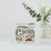 moderne Vintage französische Pralinen Postkarte (Stehend Vorderseite)