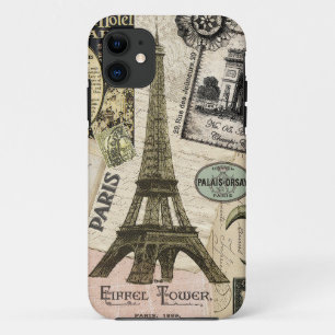 Moderne Vintage-französische Reisecollage Case-Mate iPhone Hülle