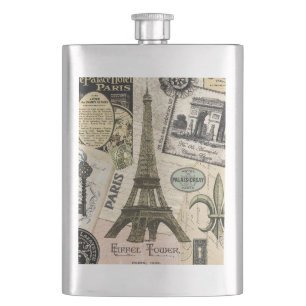 Moderne Vintage französische Reisetasche Flachmann