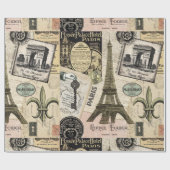 Moderne Vintage französische Reisetasche Geschenkpapier (Flach)