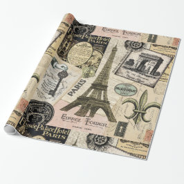 Moderne Vintage französische Reisetasche Geschenkpapier