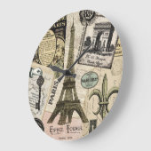 Moderne Vintage französische Reisetasche Große Wanduhr (Winkel)