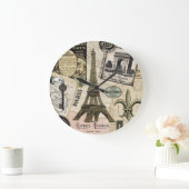 Moderne Vintage französische Reisetasche Große Wanduhr (Zuhause)