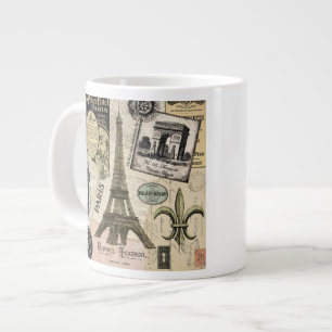 Moderne Vintage französische Reisetasche Jumbo-Tasse