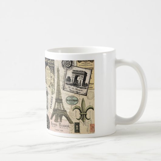 Moderne Vintage französische Reisetasche Kaffeetasse (Rechts)
