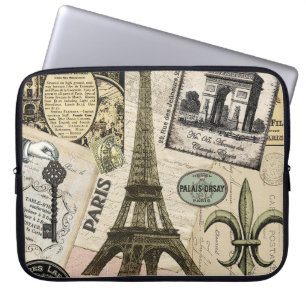 Moderne Vintage französische Reisetasche Laptopschutzhülle