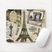 Moderne Vintage französische Reisetasche Mousepad (Mit Mouse)