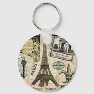 Moderne Vintage französische Reisetasche Schlüsselanhänger
