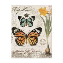 Moderne Vintage französische Schmetterlinge