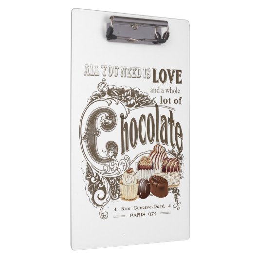 moderne Vintage französische Schokoladen Klemmbrett (Rechts)