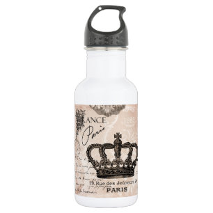 moderne Vintage französische Shabby Chic-Krone Trinkflasche