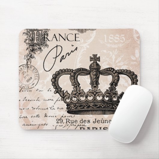 moderne Vintage französische Shabby Chickrone Mousepad (Mit Mouse)