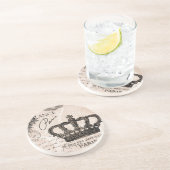 moderne Vintage französische Shabby Chickrone Sandstein Untersetzer (Seite)