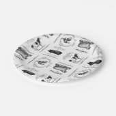 moderne Vintage französische Vieh Pappteller (Schrägansicht)