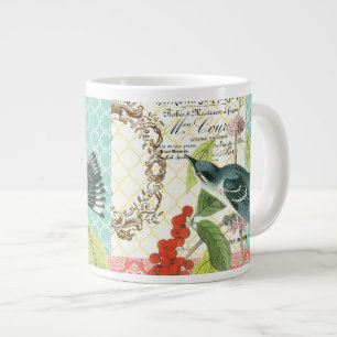 Moderne Vintage französische Vogel-Tasse Jumbo-Tasse