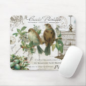 Moderne Vintage französische Vögel und Birdcage Mousepad (Mit Mouse)