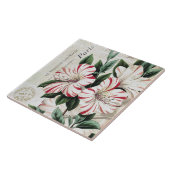 moderne Vintage französische Weihnachtenamarylis Fliese (Seite)