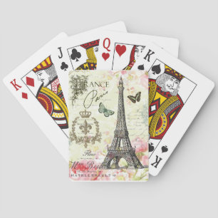 moderne vintage-französischer Eiffelturm Spielkarten