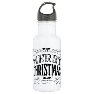 moderne vintage Frohe Weihnachten Trinkflasche