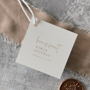 Moderne Vintage Gold Liebe ist süße Hochzeit Geschenkanhänger