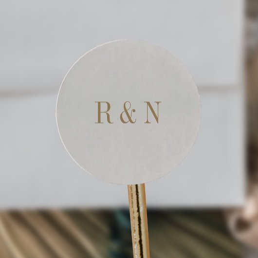 Moderne, Vintage Gold Monogram Stickers