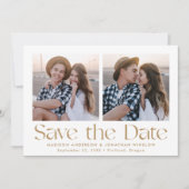 Moderne Vintage Goldbriefe 2 Foto Save The Date (Vorderseite)