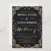 Moderne Vintage Golddecke Einladung (Vorderseite)
