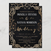 Moderne Vintage Golddecke Einladung (Vorne/Hinten)