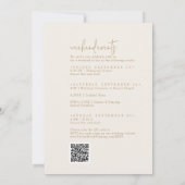 Moderne Vintage Goldene Weekend Veranstaltungen QR Einladung (Rückseite)