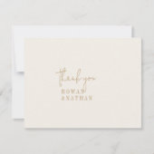 Moderne Vintage Goldflachhochzeit Dankeskarte (Vorderseite)