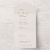 Moderne Vintage Goldhochzeit All In One Einladung (Innen Boden)