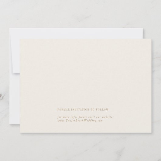 Moderne Vintage Goldhochzeit Save The Date (Rückseite)