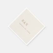 Moderne Vintage Goldmonogramm-Hochzeit Serviette (Ecke)