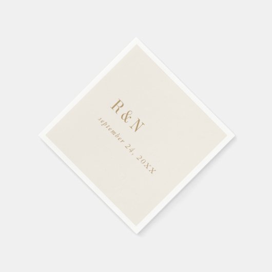 Moderne Vintage Goldmonogramm-Hochzeit Serviette (Ecke)