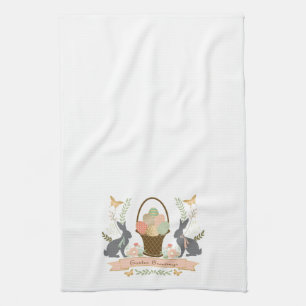 Moderne Vintage Grafische Osterkollektion Geschirrtuch