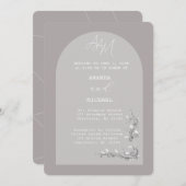 Moderne Vintage Grauer Bogen Einladung (Vorne/Hinten)