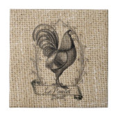 Moderne Vintage Hähnchenbauernhähnchen - französis Fliese (Vorderseite)