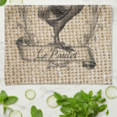 Moderne Vintage Hähnchenbauernhähnchen - französis Geschirrtuch (Gefaltet)