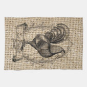 Moderne Vintage Hähnchenbauernhähnchen - französis Geschirrtuch (Horizontal)