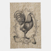 Moderne Vintage Hähnchenbauernhähnchen - französis Geschirrtuch (Vertikal)