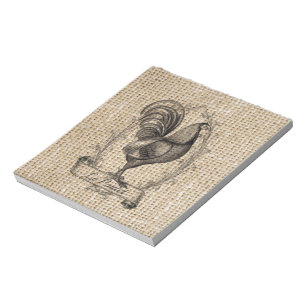 Moderne Vintage Hähnchenbauernhähnchen - französis Notizblock