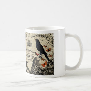 moderne Vintage Halloween Crop and Skull Kaffeetasse
