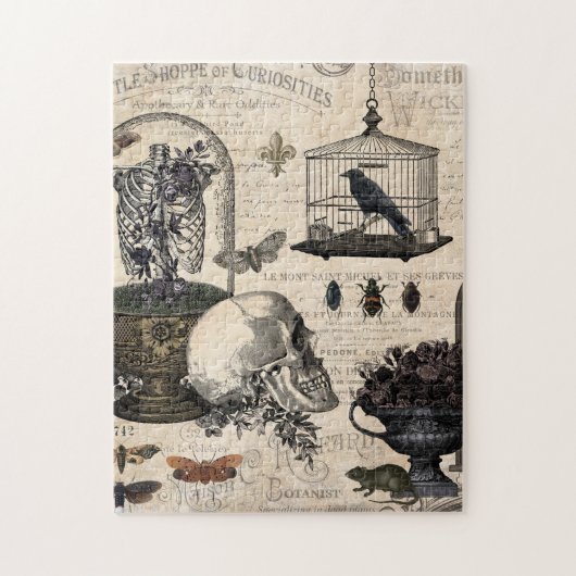 Moderne Vintage-Halloween-Garten Puzzle (Vertikal)
