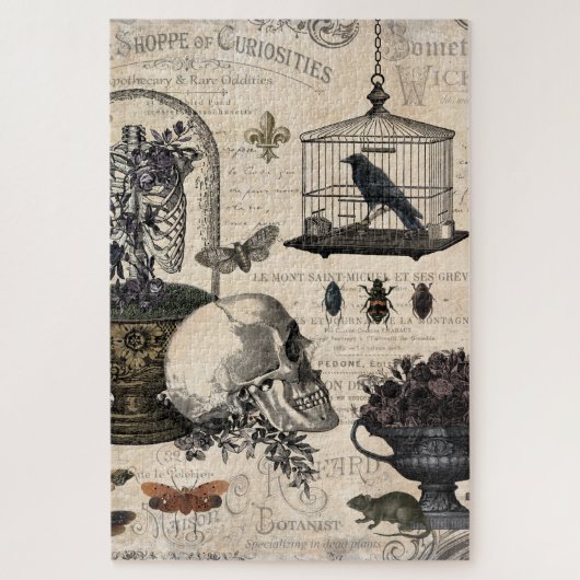 Moderne Vintage-Halloween-Garten Puzzle (Vertikal)