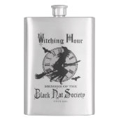 Moderne Vintage Halloween-Hexe Flachmann (Vorderseite)