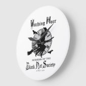 Moderne Vintage Halloween-Hexe Große Wanduhr (Winkel)