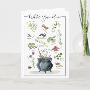Moderne Vintage-Halloween-Kessel-Rezept 1 Karte