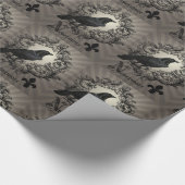 moderne Vintage Halloween-Krähe Geschenkpapier (Ecke)
