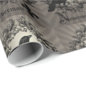 moderne Vintage Halloween-Krähe Geschenkpapier (Rolleneckpunkt)