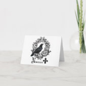 moderne Vintage Halloween-Krähe Karte (Vorderseite)